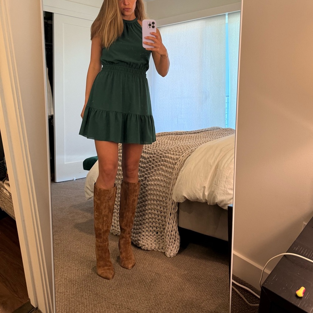 Wilfred Aritzia Forest Green Mini Dress
